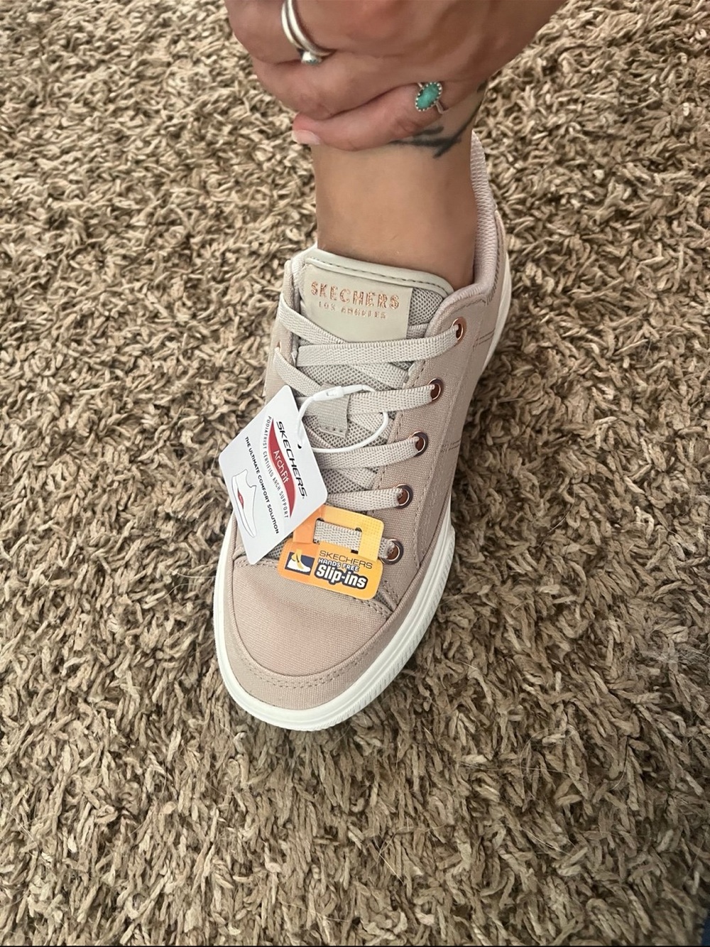 Women's Casual Low-Top Sneakers in Light Taupe - Picture 4 of 5